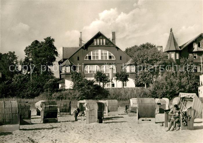 Bansin Ostseebad FDGB Erholungsheim Seehof Strand Strandkoerbe
