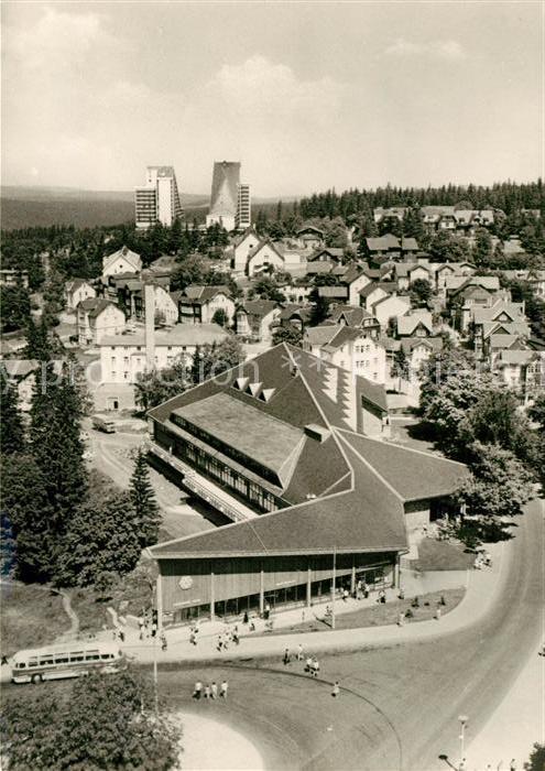 Oberhof Thueringen Panorama Blick vom FDGB Erholungsheim Rennsteig