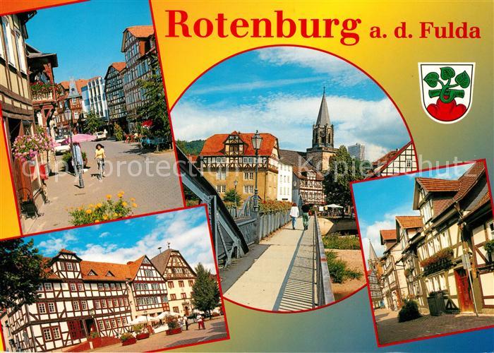Rotenburg Fulda Innenstadt Fachwerkhaeuser Bruecke Kirche