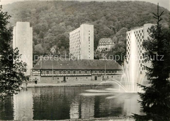 Suhl Thueringer Wald Waffenmuseum Hochhaeuser Fontaene