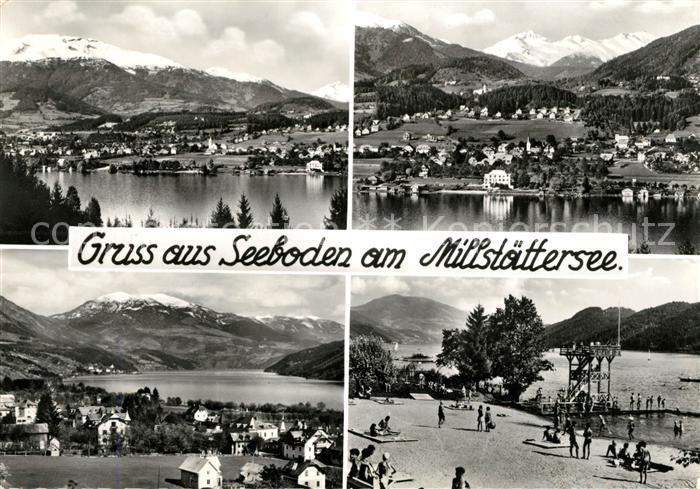 Seeboden Millstaettersee Landschaftspanorama Alpen Badestrand
