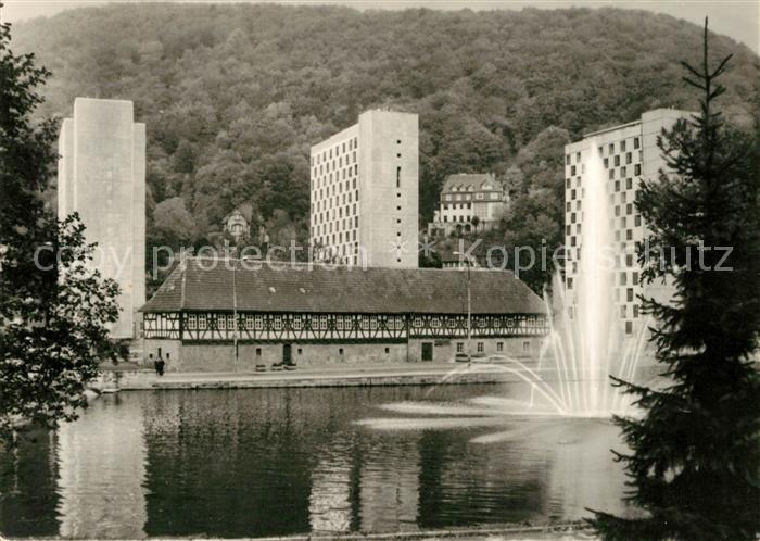 Suhl Thueringer Wald Waffenmuseum Hochhaeuser Fontaene