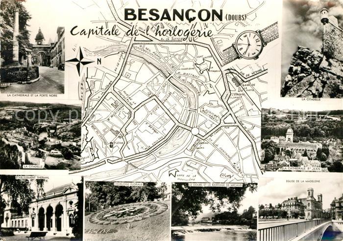 Besancon Doubs Capitale de l Horloge Carte Cathedrale Porte Noire Citadelle Etab