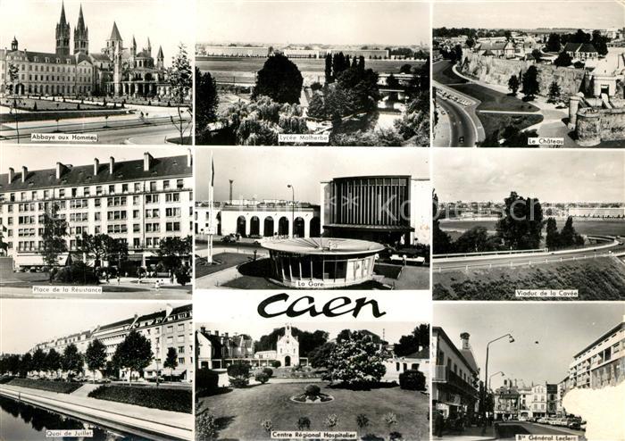 Caen Abbaye Place Quai Lycee La Gare Centre Regional Hospitalier Chateau Viaduc