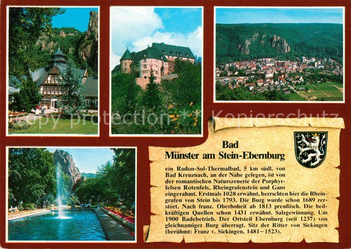Bad Muenster Stein Ebernburg Kurhaus Ebernburg Teilansicht Kurpark Geschichte