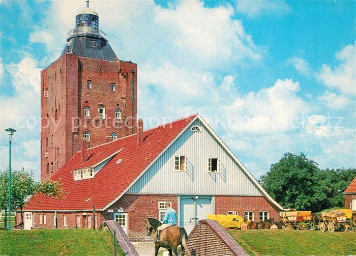Insel Neuwerk Leuchtturm und Schulheim Reiten