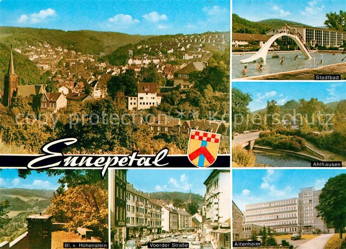 Ennepetal Stadtpanorama Stadtbad Ahlhausen Altenheim Voerder Strasse Blick vom H