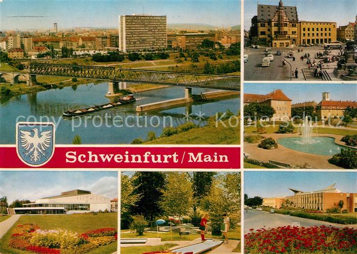 Schweinfurt Mainbruecke Hochhaus Platz Parkanlagen Minigolf