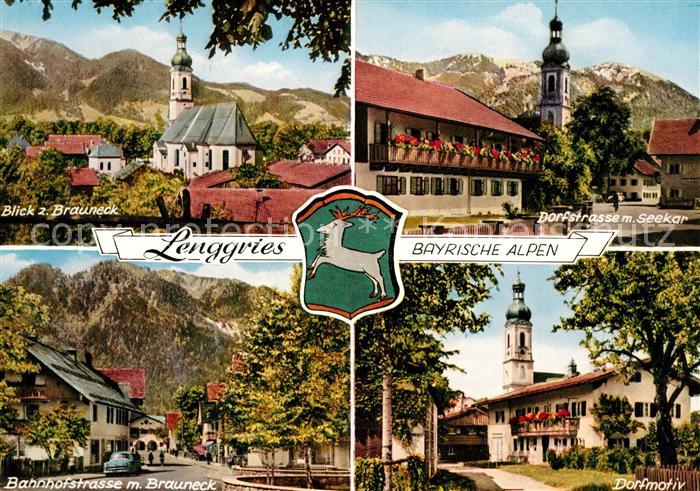 Lenggries Bahnhofstrasse Dorfstrasse Kirche Seekar Brauneck Bayerische Alpen