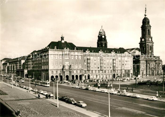 DRESDEN Elbe Altmarkt Kreuzkirche Thaelmannstrasse