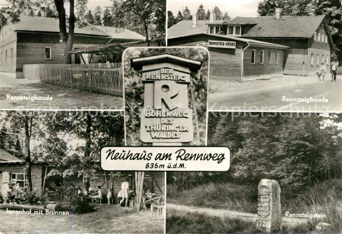 Neuhaus Rennweg Rennsteigbaude Rennstegstein Innenhof Brunnen