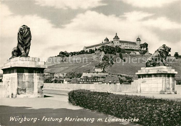 Wuerzburg Festung Marienberg Loewenbruecke