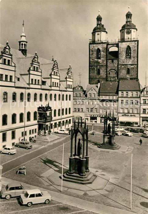 Wittenberg Lutherstadt Markt Rathaus Stadtkirche