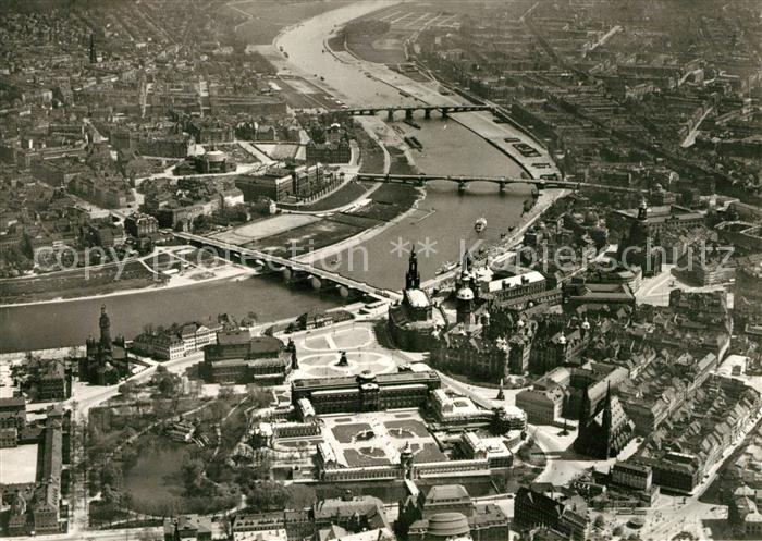 DRESDEN Elbe Fliegeraufnahme Alt- Neustadt