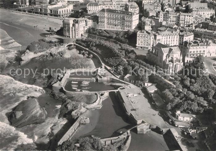 Biarritz Pyrenees Atlantiques Port des Pecheurs Hotel d Angleterre Casino Plage