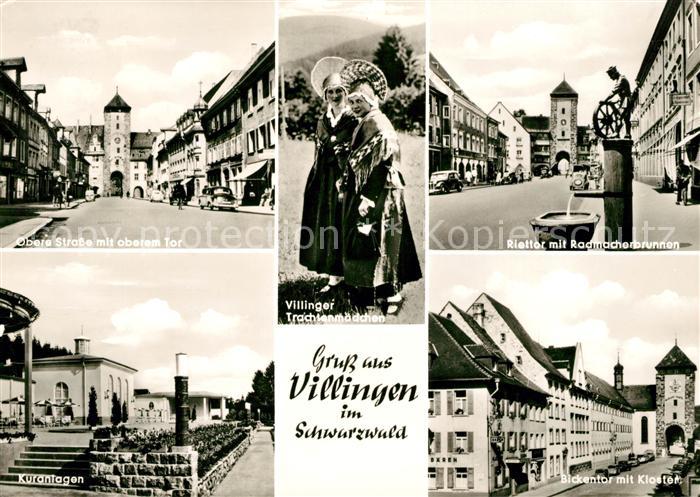 Villingen-Schwenningen Obere Strasse Oberes Tor Trachtenmaedchen Riettor Radmach