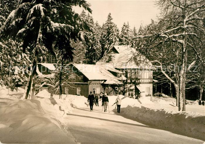 Oberhof Thueringen Obere Schweizerhuette Gaststaette im Winter