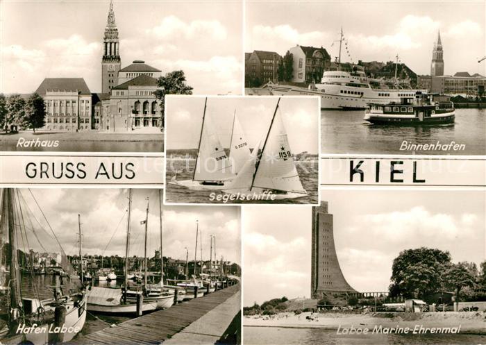 Kiel Rathaus Segelschiffe Binnenhafen Laboe Marine Ehrenmal Hafen