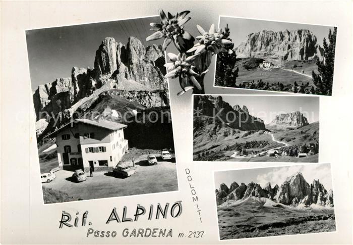 Passo Gardena Rifugio Alpino Berghuette Dolomiten Edelweiss