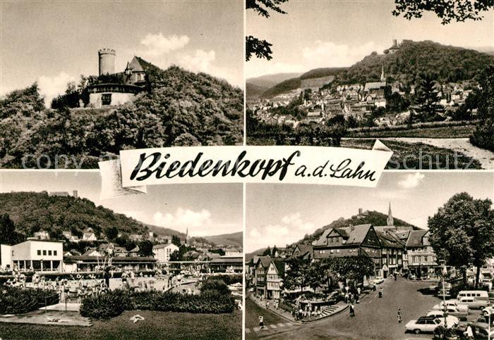 Gladenbach Lahn Hessen Gesamtansicht mit Schloss Innenstadt Freibad