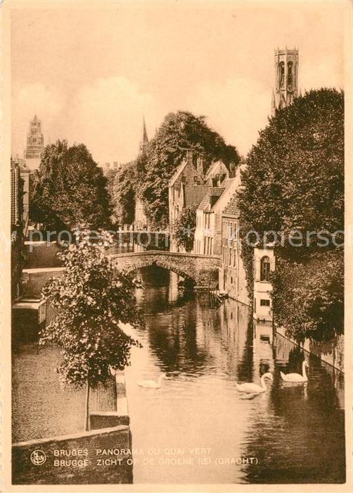 BRUGGE Bruges Belgie Zicht of de Groene Rei Gracht