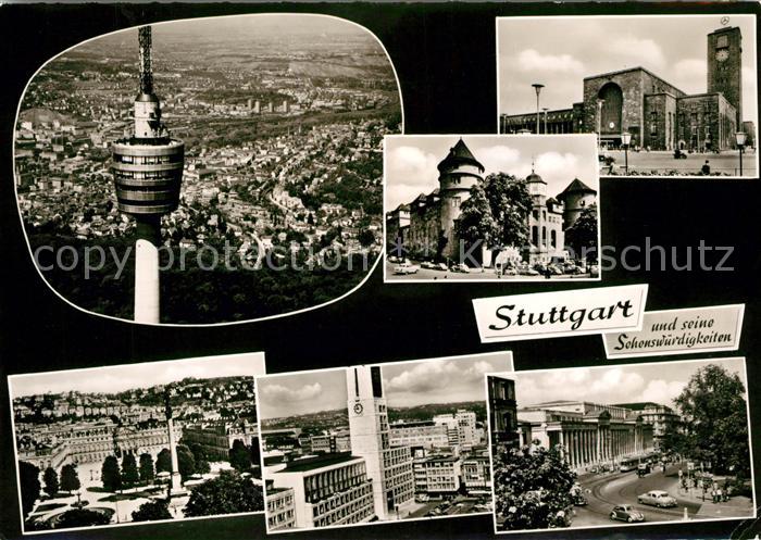 Stuttgart Fliegeraufnahme mit Fernsehturm Div Sehenswuerdigkeiten