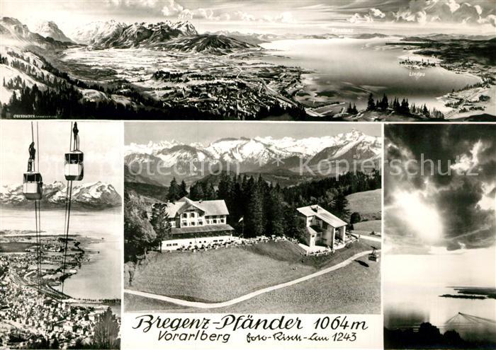 Bregenz Vorarlberg Panorama Lindau Seilbahn Fliegeraufnahme