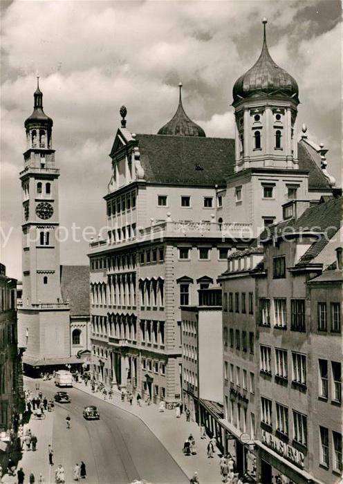 Augsburg Perlachturm und Rathaus