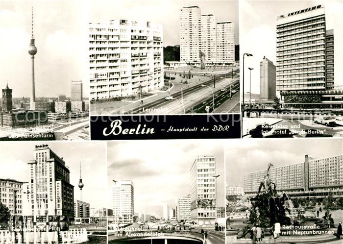 BERLIN  CITY Fernsehturm Leninplatz Reisebuero Interhotel Stadt Berlin Strausber
