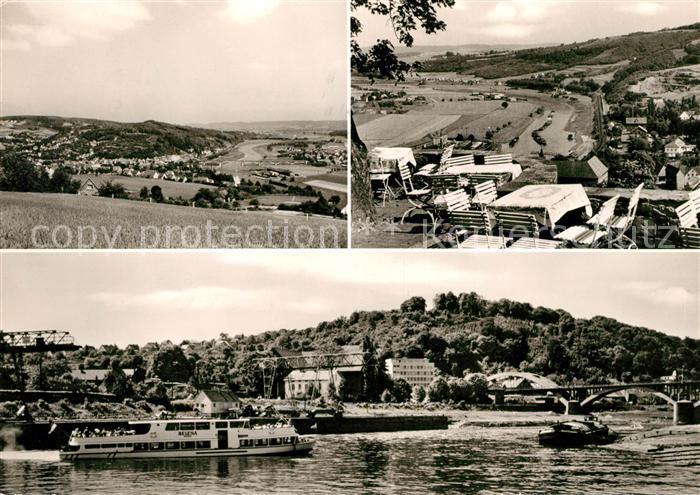 Vlotho mit Amthausberg Burgterrasse Weserpartie