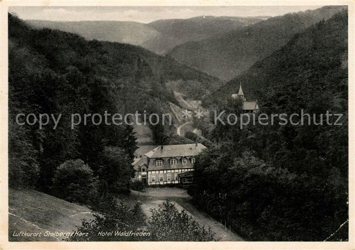 Stolberg Harz Landschaftspanorama mit Hotel Waldfrieden