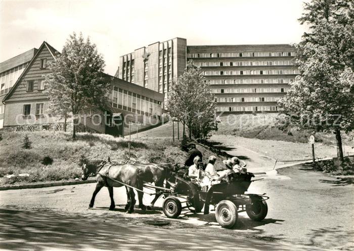 Oberwiesenthal Erzgebirge FDGB Erholungsheim Am Fichtelberg Pferdewagen