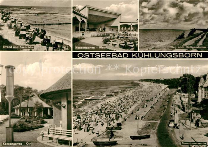 Kuehlungsborn Ostseebad Strand Seebruecke Konzertgarten Pavillon Weg nach Heilig