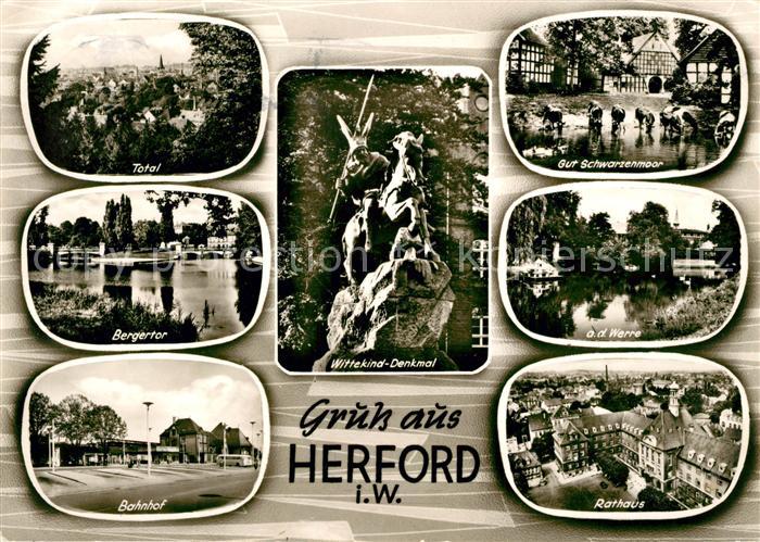 Herford Bergertor Bahnhof Wittekind Denkmal Gut Schwarzenmoor Werra Rathaus Flie