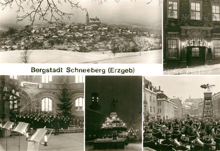 Schneeberg Erzgebirge Winterpanorama Weihnachtskonzert Pyramide