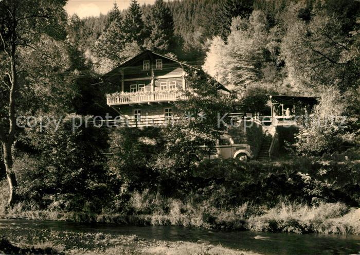 Schwarzburg Thueringer Wald HO Gaststaette Schweizerhaus im Schwarzatal