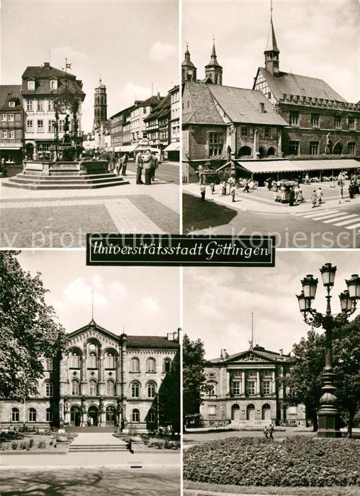 Goettingen Niedersachsen Gaenseliesel Brunnen Rathaus Auditorium Deutsches Theat