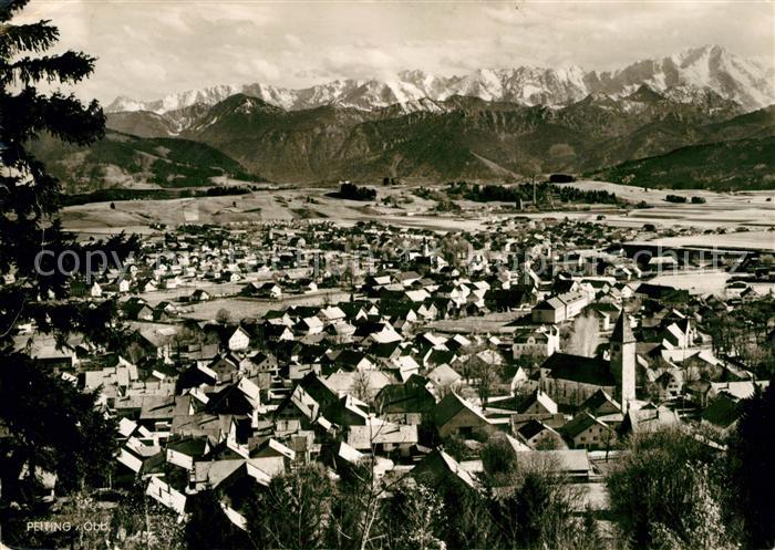 Peiting Gesamtansicht mit Alpenpanorama