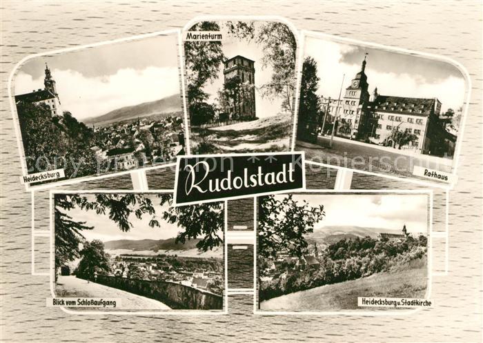 Rudolstadt Heidecksburg Schlossaufgang Marienturm Rathaus Stadtkirche
