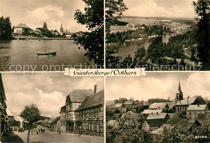 Guentersberge Bergsee Landschaftspanorama Strassenpartie Ortsmotiv mit Kirche
