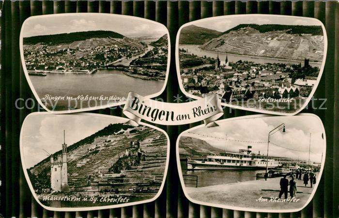 Bingen Rhein Nahemuendung Fliegeraufnahme Maeuseturm Burg Ehrenfels Rheinufer Da