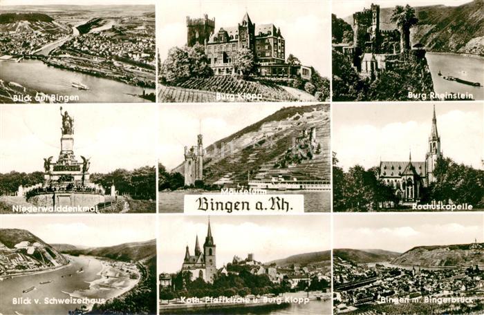 Bingen Rhein Fliegeraufnahme Nahemuendung Burg Klopp Burg Rheinstein Niederwaldd