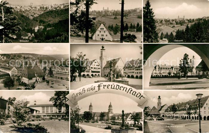 FREUDENSTADT BW Teilansichten Luftkurort Schwarzwald Marktplatz Brunnen Kurhaus