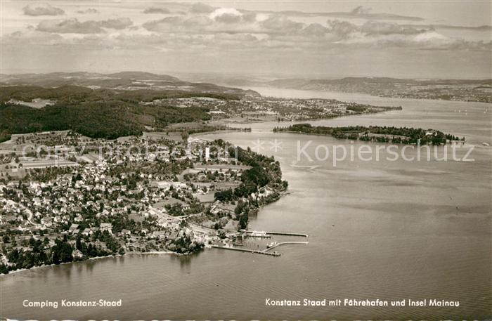 Staad Konstanz Faehrehafen Insel Mainau Fliegeraufnahme