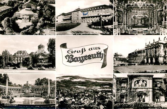 Bayreuth Festspielhaus Krankenhaus Opernhaus Luitpoldplatz Schloss Eremitage Vil