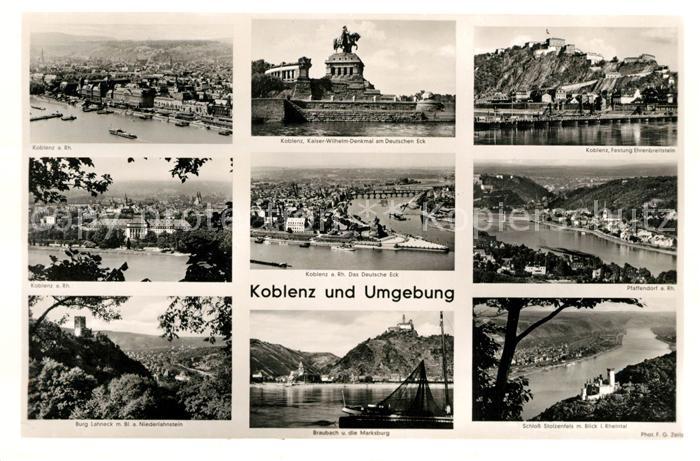 Koblenz Rhein und Umgebung Serie Am schoenen Rhein Kaiser Wilhelm Denkmal Festun