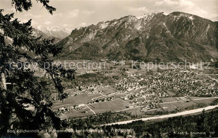 Bad Reichenhall Panorama mit Hohem Goell Lattengebirge und Predigtstuhl