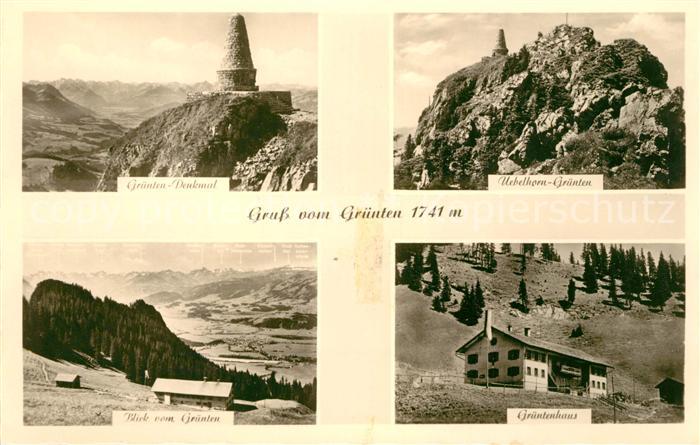Gruenten Denkmal Nebelhorn Gruentenhaus Alpenpanorama