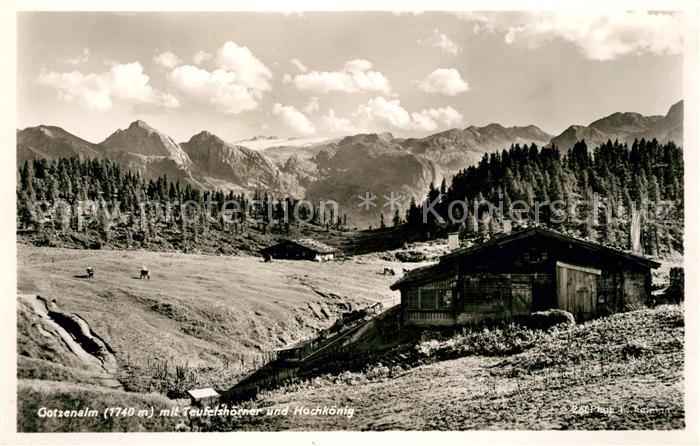 Berchtesgaden Gotzenalm mit Teufelshoerner und Hochkoenig Berchtesgadener Alpen