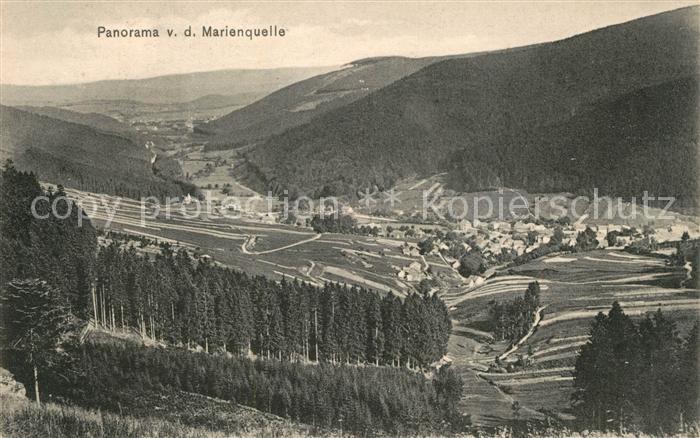 Ilmenau Thueringen Landschaftspanorama Blick von der Marienquelle
